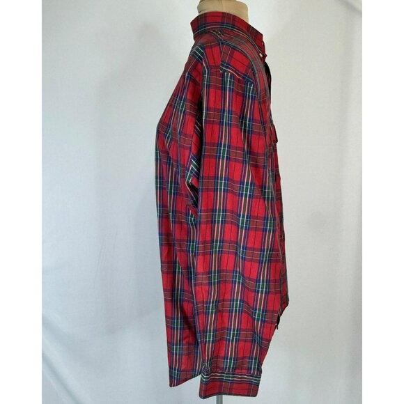 Vintage Fieldmaster Mens Red Plaid Long Sleeve Button-Up Shirt L Large - Picture 3 of 10